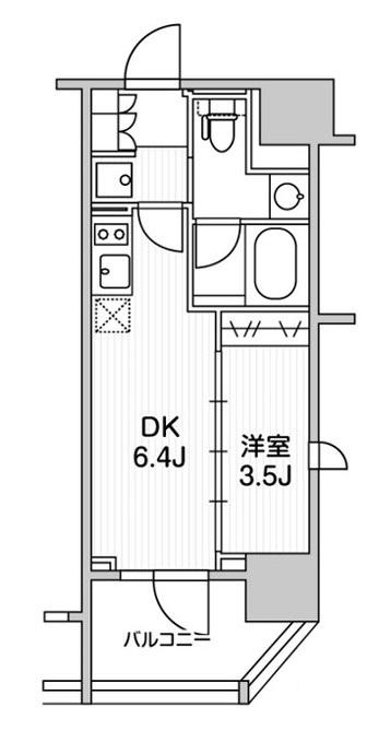レジデンシャル町屋 旧ザ・ライオンズフォーシア町屋(1DK/4階)の間取り写真