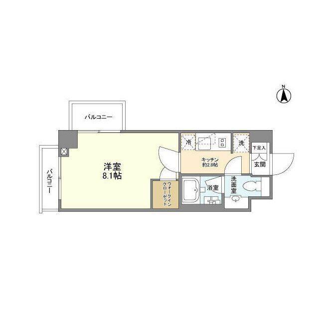 シェノン三軒茶屋(1K/5階)の間取り写真