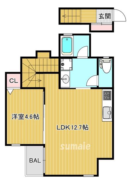 ラセットスクエア(1LDK/2階)の間取り写真