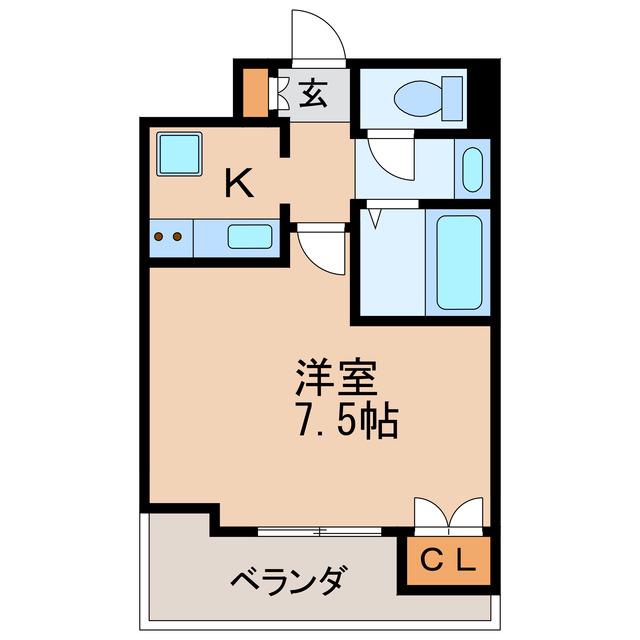 ウイステリア千種(1K/6階)の間取り写真