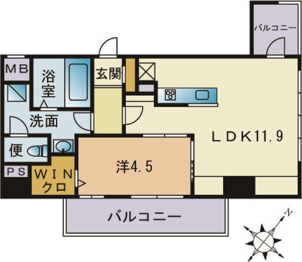 CRESCI LA ZONA(1LDK/1階)の間取り写真