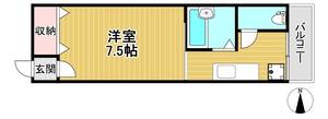 サンピアザ(1K/4階)の間取り写真
