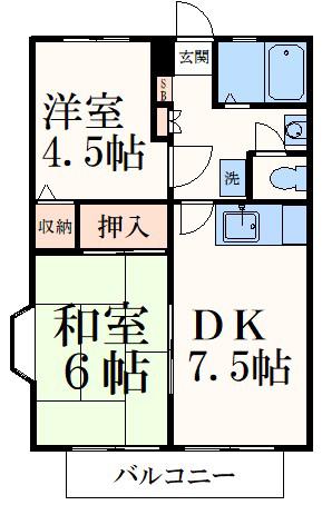 コートビレッジ(2DK/1階)の間取り写真