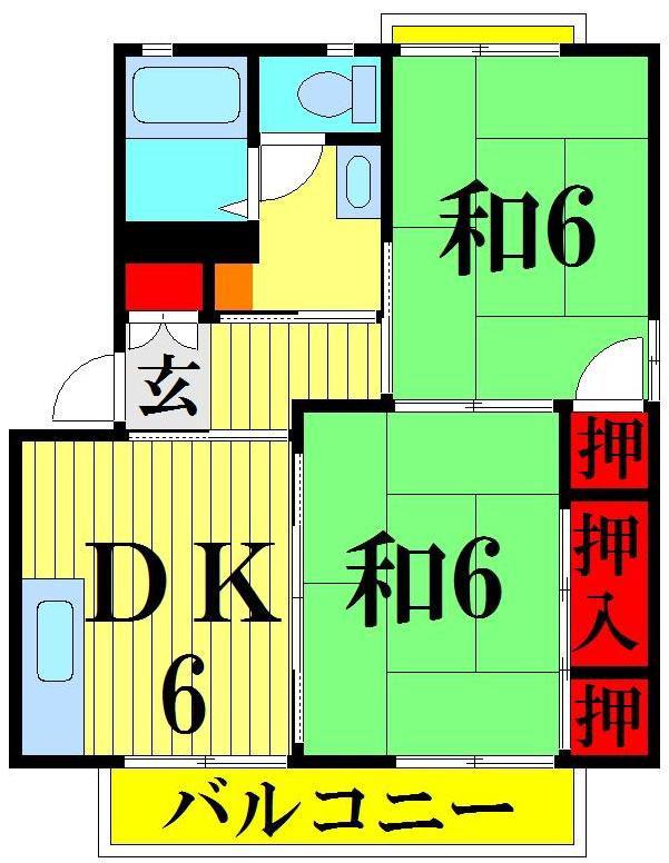 セピアコート壱番館(2DK/1階)の間取り写真