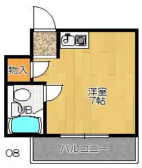 メゾン錦(ワンルーム/3階)の間取り写真