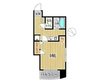 KMマンション北九大前(1K/5階)の間取り写真