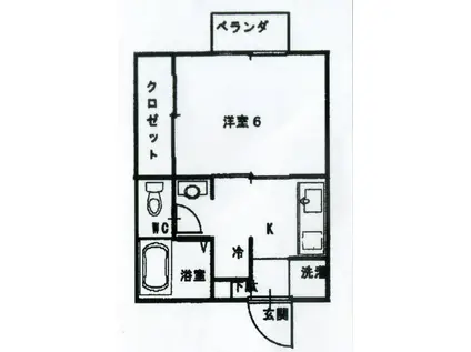 コーポワタナベ(1K/2階)の間取り写真