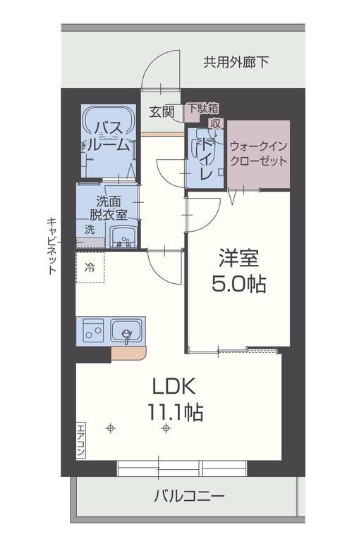ラウレアK(1LDK/1階)の間取り写真