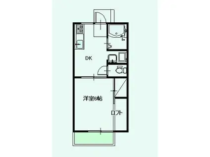 ハイツ宝積寺(1DK/1階)の間取り写真