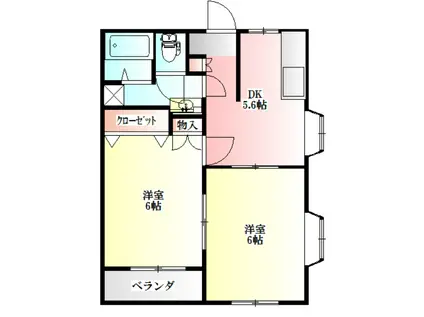 ルナハイツ PART1(2DK/2階)の間取り写真