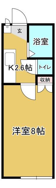 パトリリオーネ(1K/1階)の間取り写真