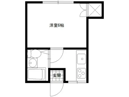 木部アパート(1K/2階)の間取り写真