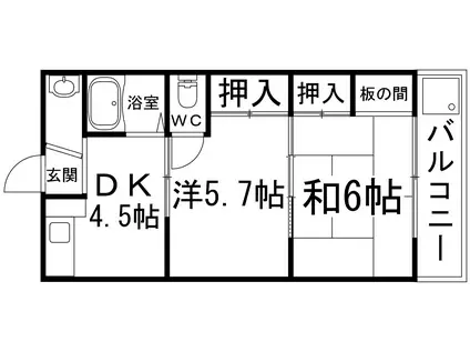 津賀マンション(2DK/2階)の間取り写真