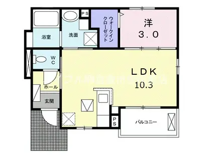 プティ・パキータ(1LDK/1階)の間取り写真