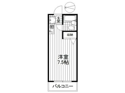 エクセラン成城(ワンルーム/2階)の間取り写真