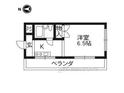 コーポ大敬Ⅱ(1K/2階)の間取り写真