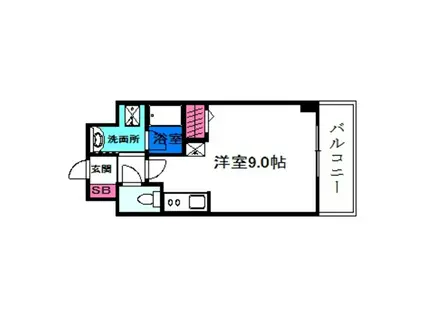 メゾン田中ー平野(1K/2階)の間取り写真