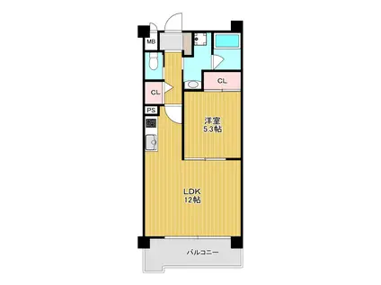 ラ・ヴィ・ベール(2LDK/4階)の間取り写真