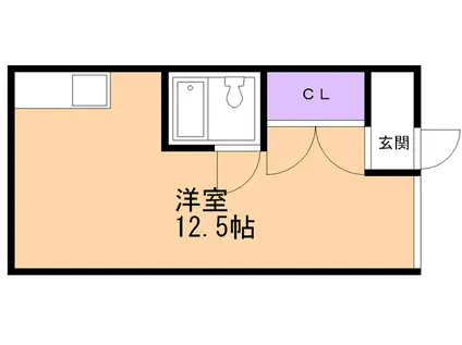 コーポ大友Ⅰ(ワンルーム/1階)の間取り写真