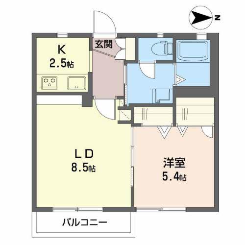 グレースハウス(1LDK/2階)の間取り写真