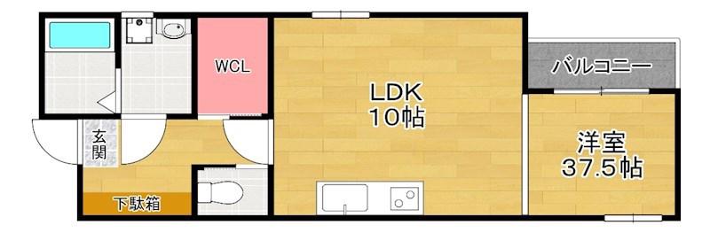 クレドールK(1LDK/1階)の間取り写真