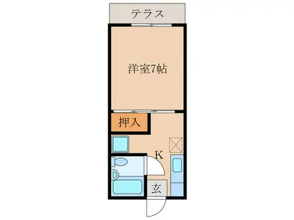 サンシャインKANOYA(1K/1階)の間取り写真