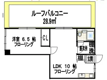 シャレーコート三田 3F東角(1LDK/3階)の間取り写真