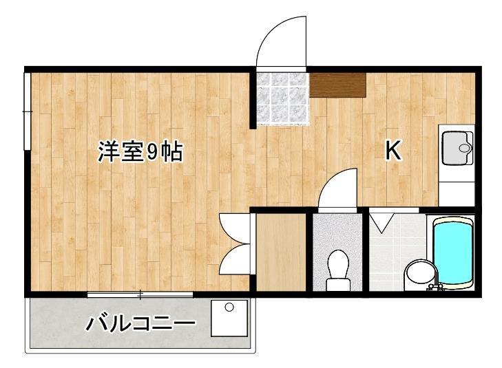 メイユールハウス(ワンルーム/1階)の間取り写真