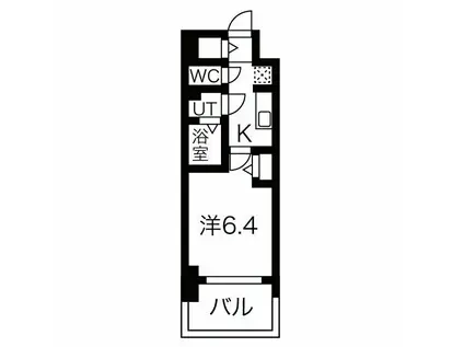 メイクス名駅南II(1K/14階)の間取り写真