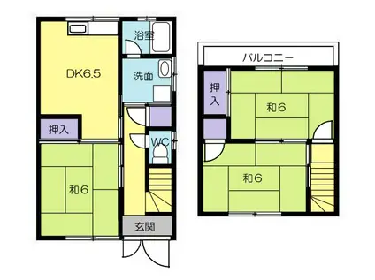 吉和町黒瀬アパート1(3DK/1階)の間取り写真