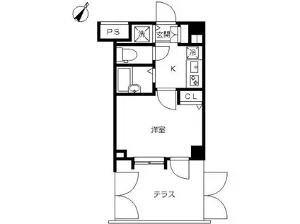 スカイコート新宿弐番館(1K/1階)の間取り写真