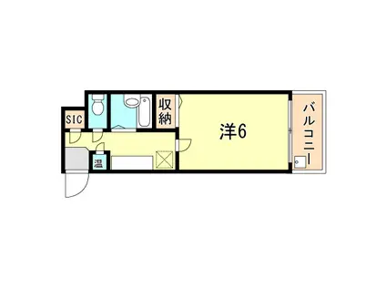 モダンアパートメント神戸新長田(1K/2階)の間取り写真