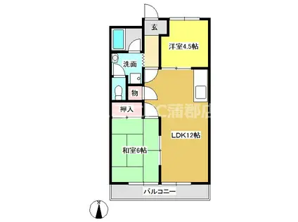 サンハイツフジ(2LDK/2階)の間取り写真