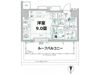 デュオステージ新高円寺(ワンルーム/12階)の間取り写真
