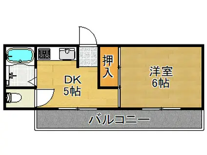 岩本マンション(1DK/3階)の間取り写真