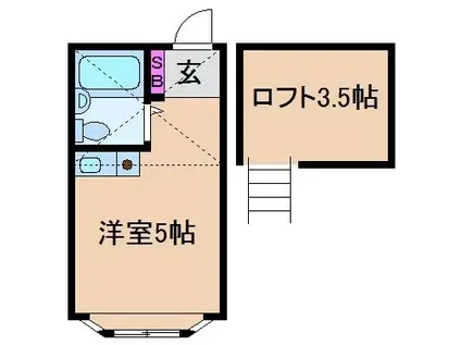 コンホールナガセA(ワンルーム/2階)の間取り写真