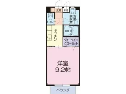 SURPLUS女神(1K/2階)の間取り写真