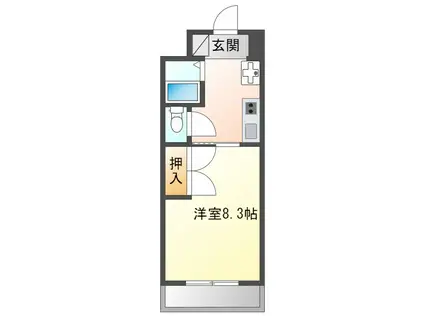 コリーグHU(1K/3階)の間取り写真