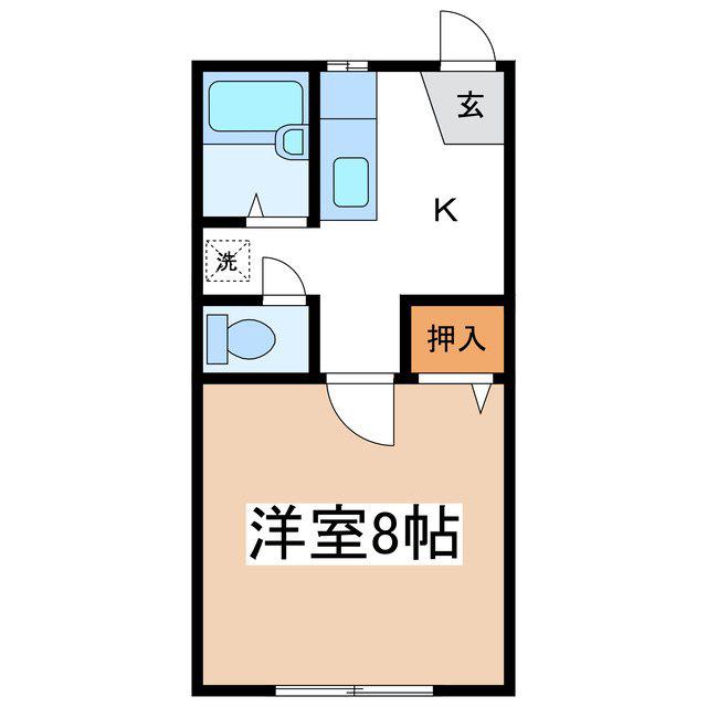 フレグランス郵とぴあC(1K/1階)の間取り写真