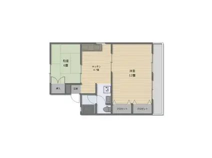 セジュールフタバ(2DK/2階)の間取り写真