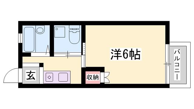 コーポ横関(1K/1階)の間取り写真