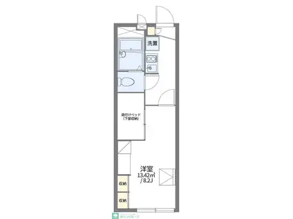 レオパレスシュベリュール蘇我(1K/1階)の間取り写真