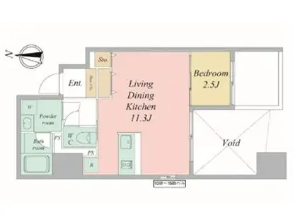 エスリードレジデンス大阪谷町ザ・マークス(1LDK/9階)の間取り写真