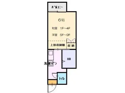 大福マンションII(1K/5階)の間取り写真