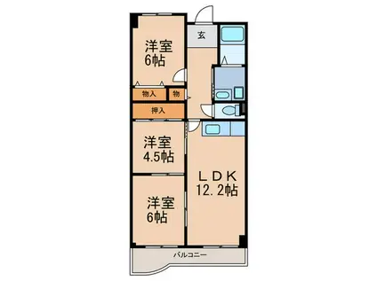 フロレセール南六甲(3LDK/4階)の間取り写真