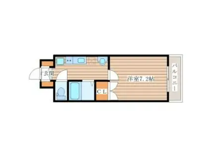 ソレイユハイツ泉中央(1K/6階)の間取り写真