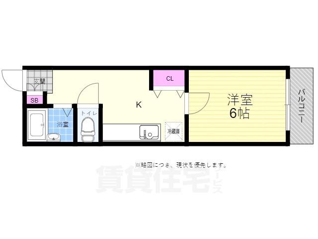 コーポ西原(1K/3階)の間取り写真
