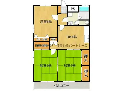 ライフガーデン(3DK/3階)の間取り写真