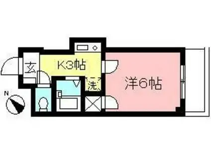 プロスペリテ向ヶ丘(1K/1階)の間取り写真