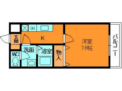 チェリーコーポ(1K/2階)の間取り写真